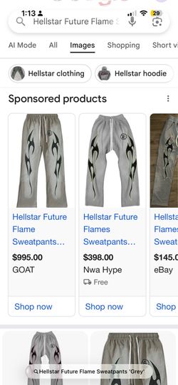 Hellstar Future Flame Sweatpants 'Grey'