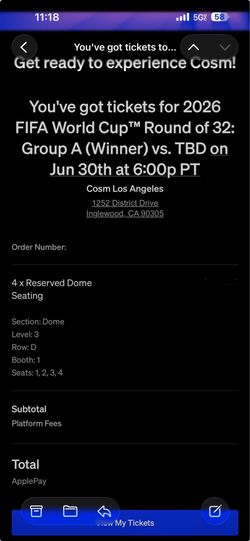World Cup Cosm experience : mexico round of 32 game