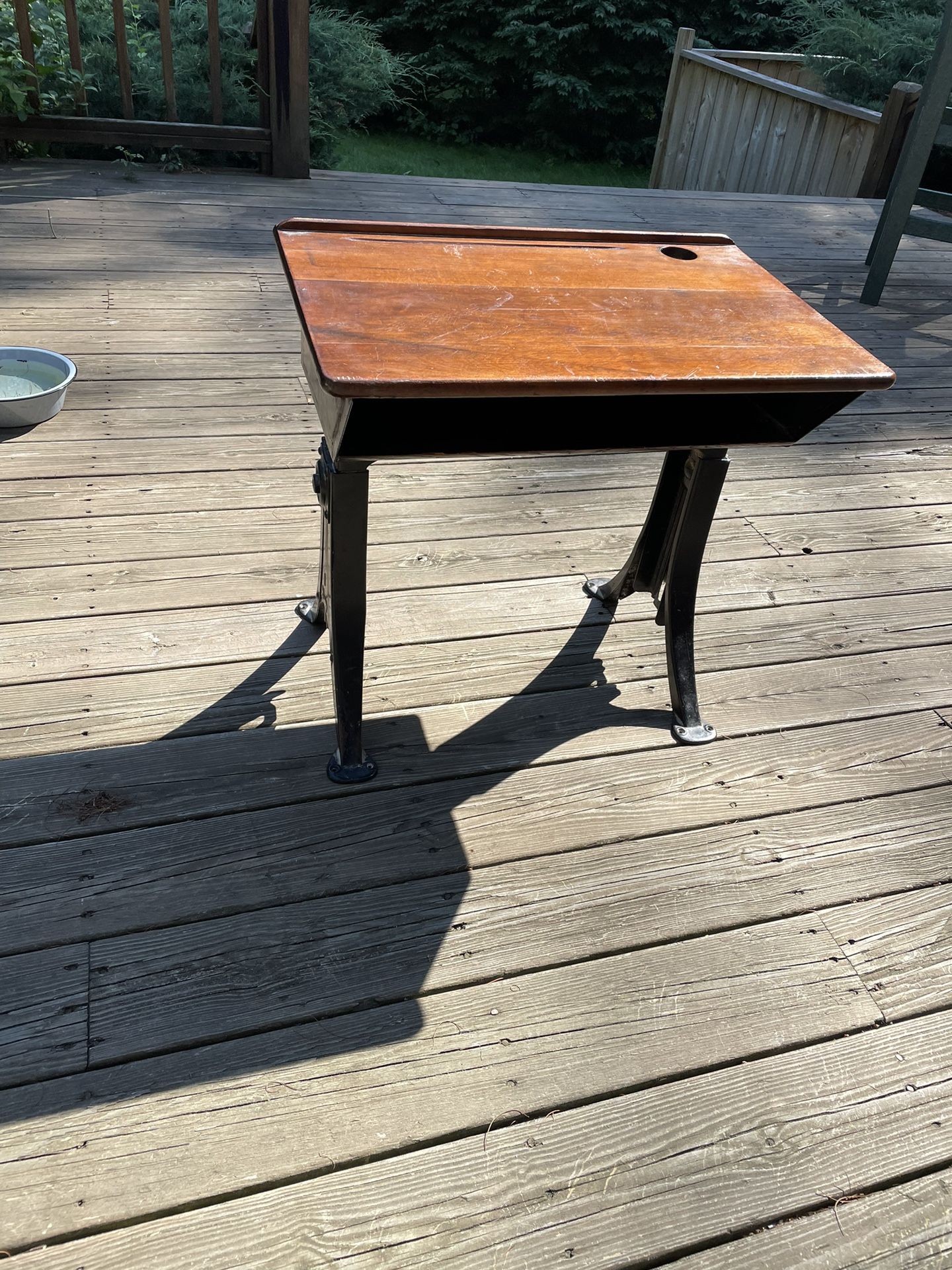 Antique Desk solid Wood With Iron Legs