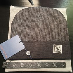 2 and 1 Lv Beanie and Bracelet 
