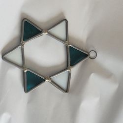 Star of David stained glass suncatcher or window ornament