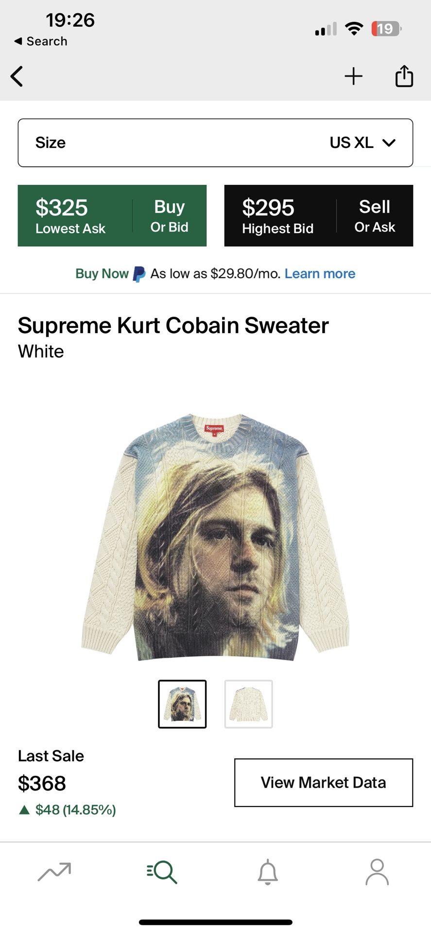 Supreme Kurt Cobain Sweater White XL | guardline.kz