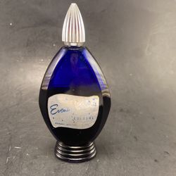 Vintage Evening In Paris 1 Oz Eau De Toilette Cobalt Perfume Bottle (3/4 full)-Vanity Item