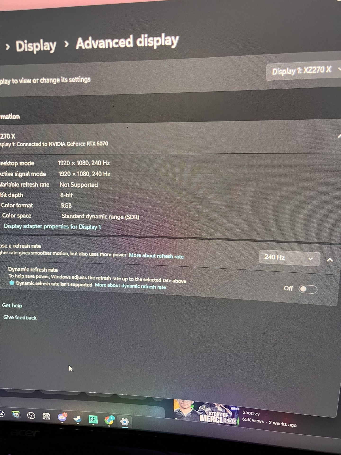 Acer 240hz Monitor