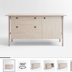 Crate and Barrel Oak Storage Media Console/TV Stand/Credenza