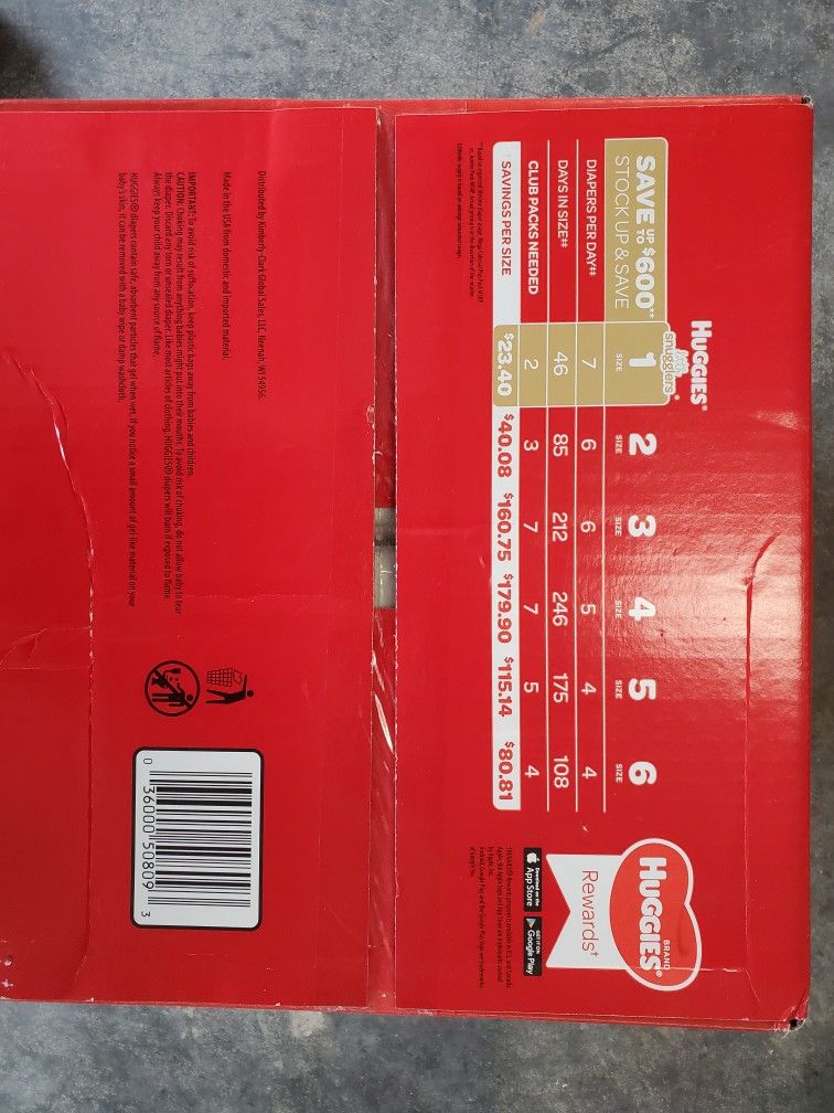 Diapers / Pampers - Number 1 Size - Brand New Sealed Unopened
