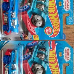 Pair Of Mattel Hot Wheels Thomas And Friends Locomotorin Cars  Hard To Find 