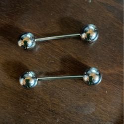 Silver Ball Cuff Links Silver - Securing Pins 