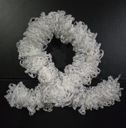 White And Silver Knitted Scarf