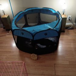 Blue Rectangular Puppy Playpen Zipper Door On The Side And The Top Unzips As Well Brand New Put My Chihuahua In It She Had https://offerup.co/faYXKzQF