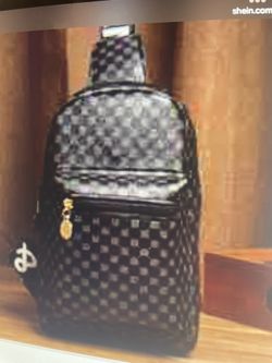 Geo Pattern Pocket  Front  Sling Bag  Coffee  Brown 