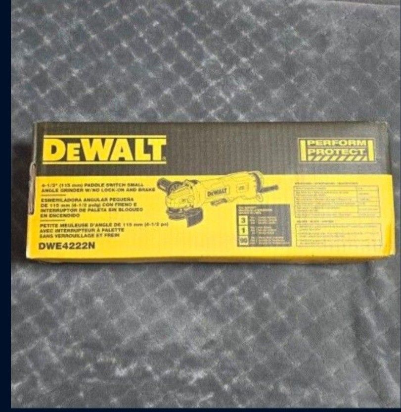 DEWALT 4.5 In. Small Angle Paddle Switch Grinder with Brake and No-Lock OnDWE4222N