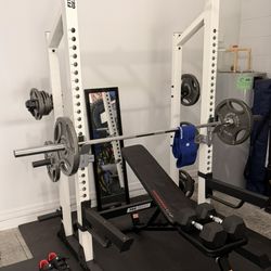 & Rack "Like New" with Pull-up and Dip attachments... Bench Press and Squat Rack already assembled... Must pick up from location.