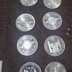 8- 1 Oz Silver Rounds 