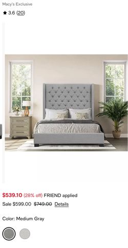 Macys Furniture Queen Upholstered bed frame