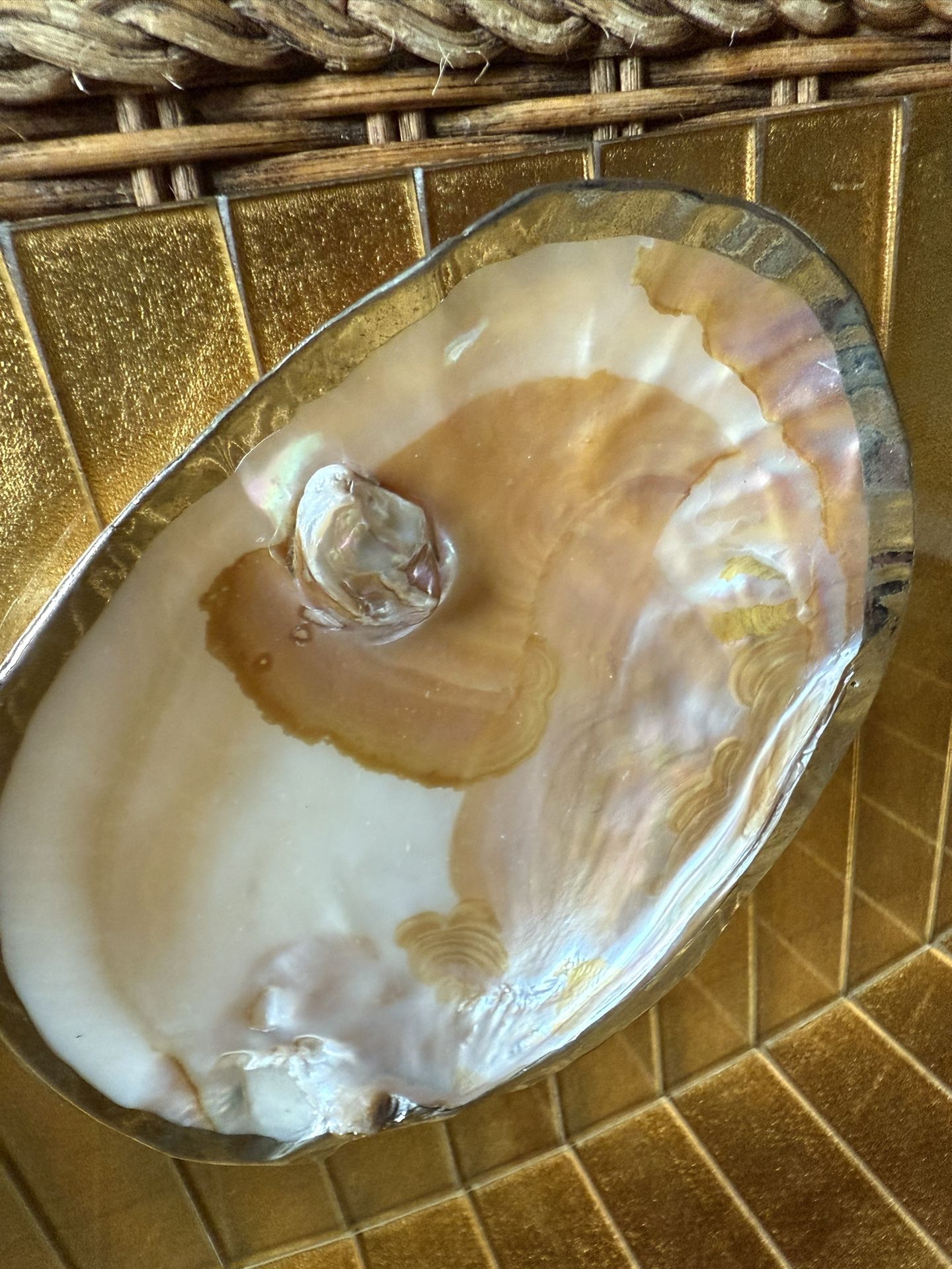 Mother Of Pearl With Pearl Tray Dish For Caviar Jewelry Soap