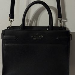 Kate Spade Staci Medium Satchel In Black Leather  WKRU6951