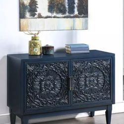 NEW - Navy Blue 2-Door TV Console Table