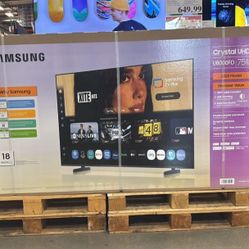 75 “ Samsung smart 4K LCD hdr Crystal tv