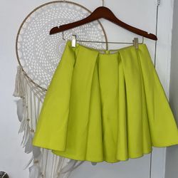 Lime Green Flare Skirt-S