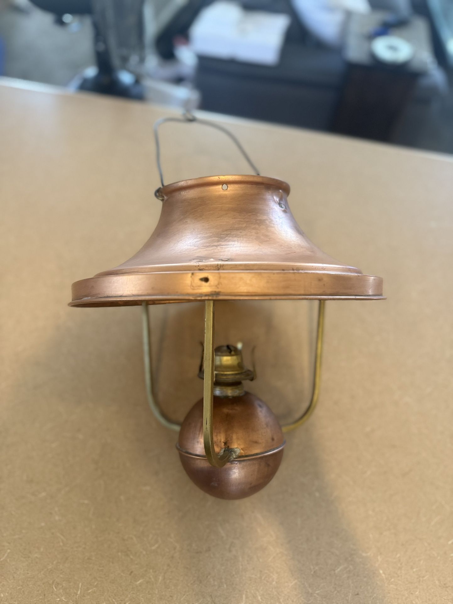 Antique Rare Nautica Cooper Oil Lamp