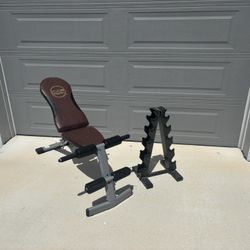 Workout Bench And Weight Rack