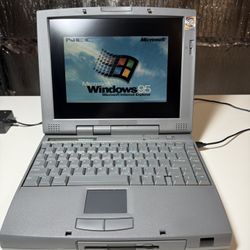 Vintage NEC Laptop PC-6(contact info removed)3-R Windows 95 TESTED w/ Original Charger