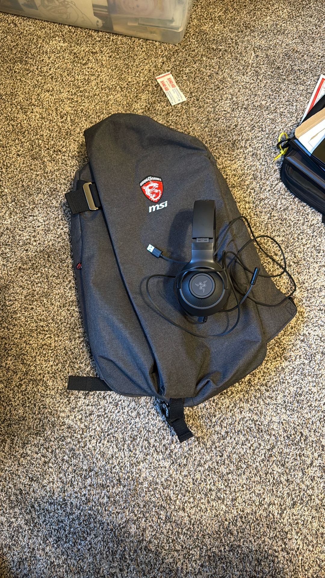 MSI Gaming Backpack & Razer Headset