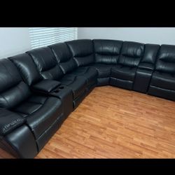 *New Year's Sale Event!!!*---Stunning Madrid Black Leather Reclining Sectional Sofas---Now $1599!!!---Delivery/Financing Available😉