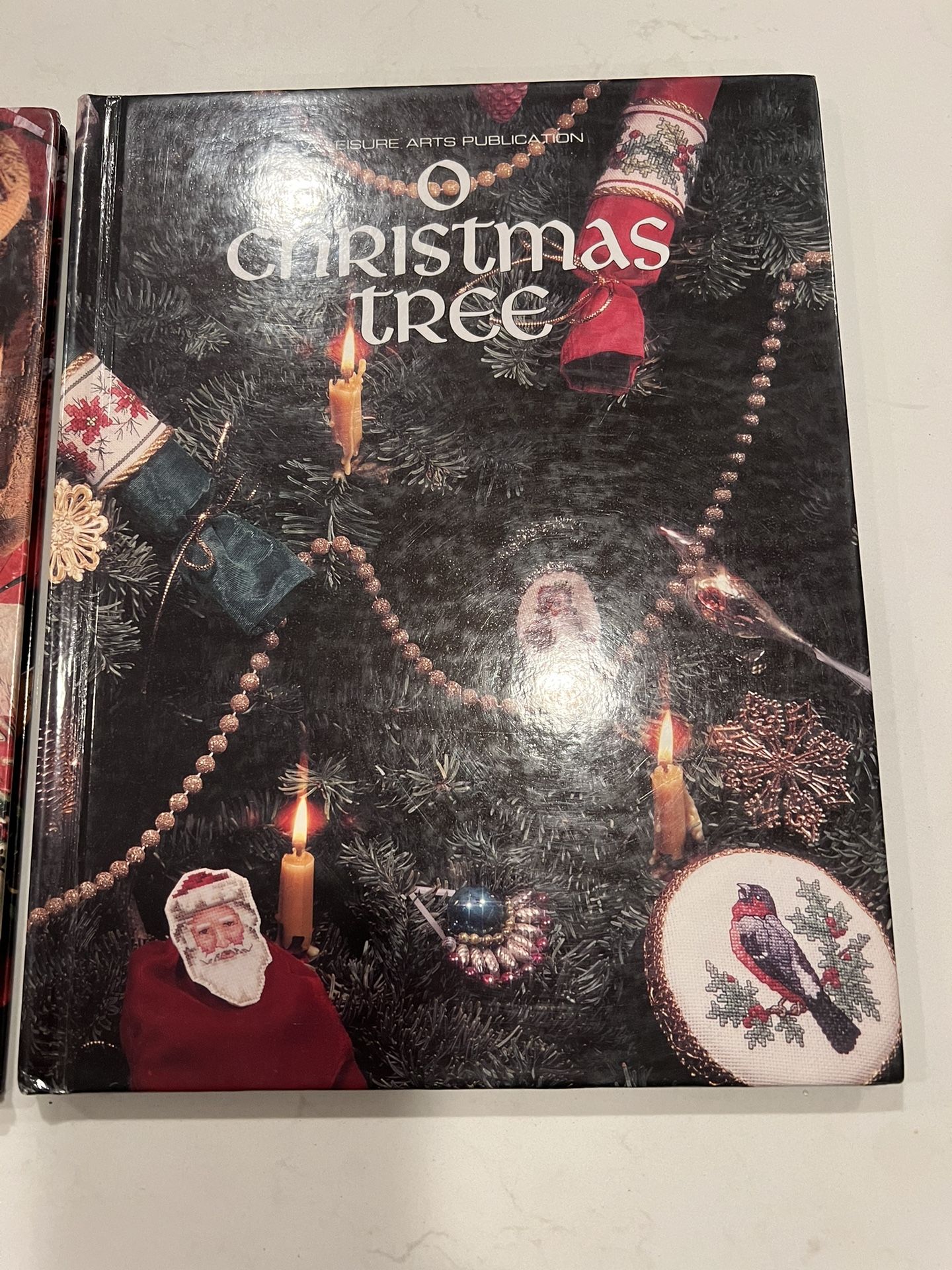 2 Leisure Arts Christmas Cross Stitch Books