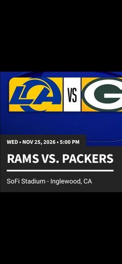 LOS ANGELES RAMS  VS GREEN BAY PACKERS TICKETS