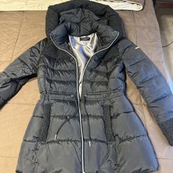 Laundry by Shelli Segal Women's Windbreaker Puffer Coat– Mid-length Fit & Flare Jacket