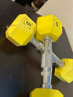 5 lb Yellow Hex Dumbbell