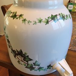 CLEAN Porcelain Ceramic Crock Counter Top Water Dispenser For Water Jugs - Ivy Plants