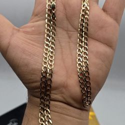 Solid 14kt Gold Cuban Curb Link Chain Cadena Cuban De Oro Solido 14k