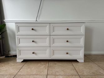 White 6-Drawer Double Dresser