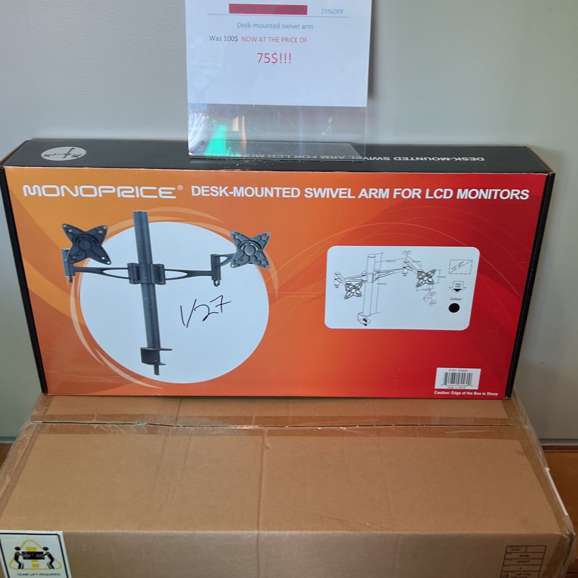 Dual monitor arms new in box $25 firm