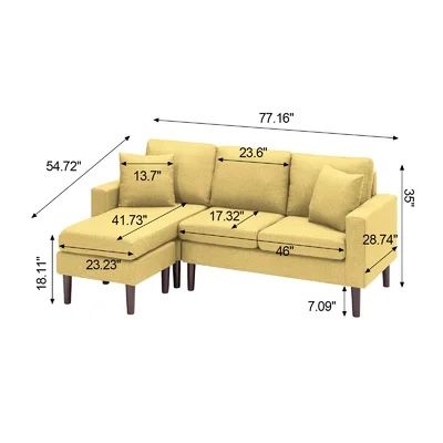 Brand New Small Yellow Sectional