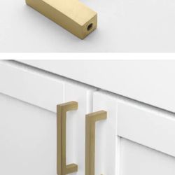 16 Handles For Cabinet Pride Industrial P87226RG 4-1/4" Modern Square Cabinet Pull with 3-3/4" Center to Center,  Color Gold 