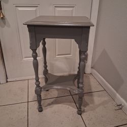 Vintage Wood Accent Table Painted Gray