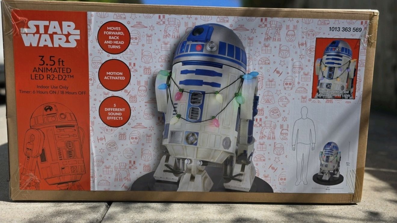 HOME DEPOT 3.5 FT ANIMATED STAR WARS R2D2 CHRISTMAS PROP ANIMATRONIC