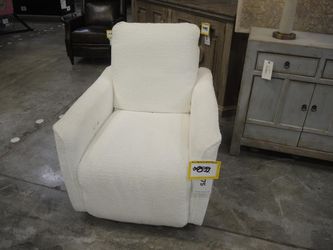 Barcalounger Maci White Boucle Swivel Accent Chair