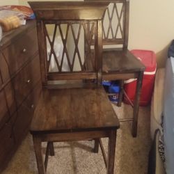 2 Refinished Counter Height Wooden Chairs Now They Are Originals