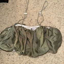 Olive Green Bubble Crop Top