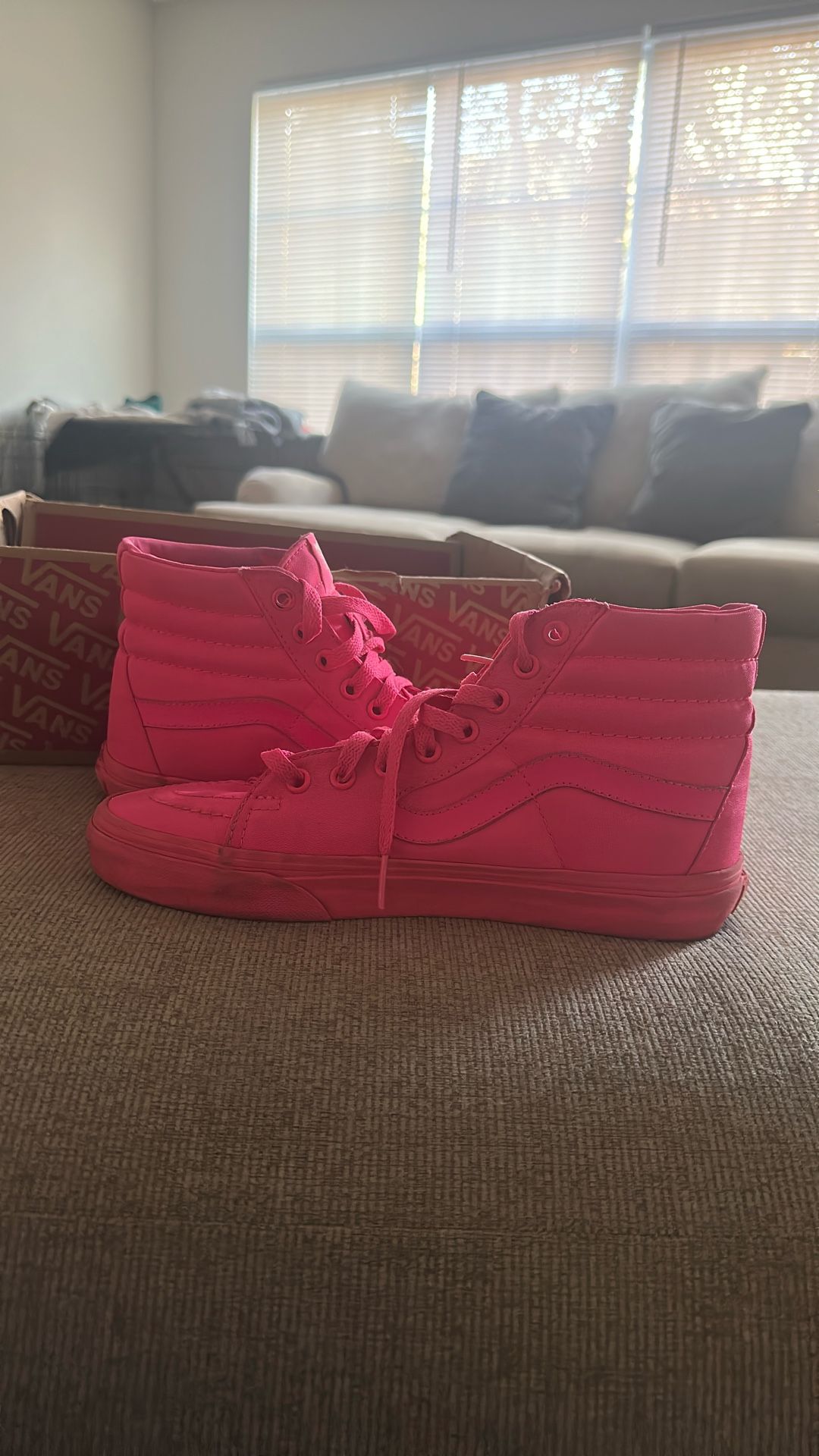 USED Neon Pink Vans Shoes