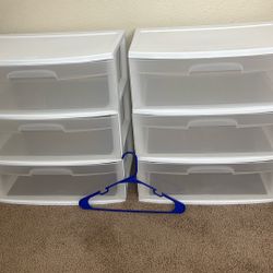 Clear Plastic Drawer Storage Dresser x2
