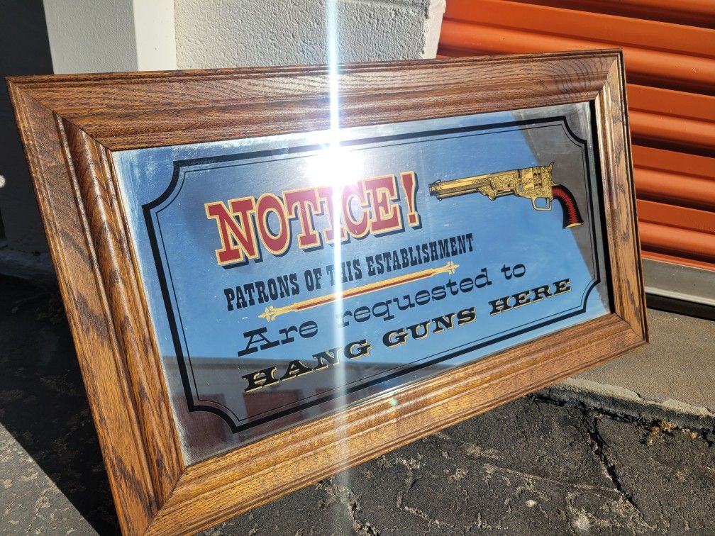 Vintage Bar Mirror Sign, Mancave Sign 