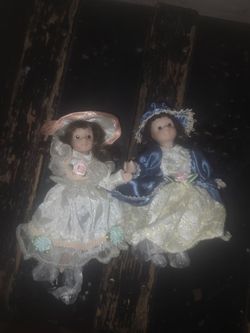 Vintage Porcelain Dolls ( 2) Crimson Collection 1980s/1990s