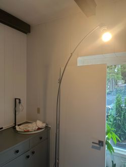 CB2 Brushed Nickel Arc Floor Lamp Modern Contemporary