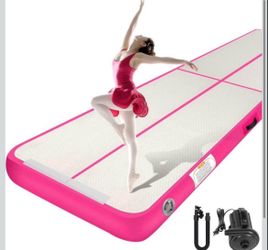 19ftx3.3ftX4inch Gymnastics Inflatable Air Tumble Track Mat 4" Thick Tumbling Mat with Pump for Home
